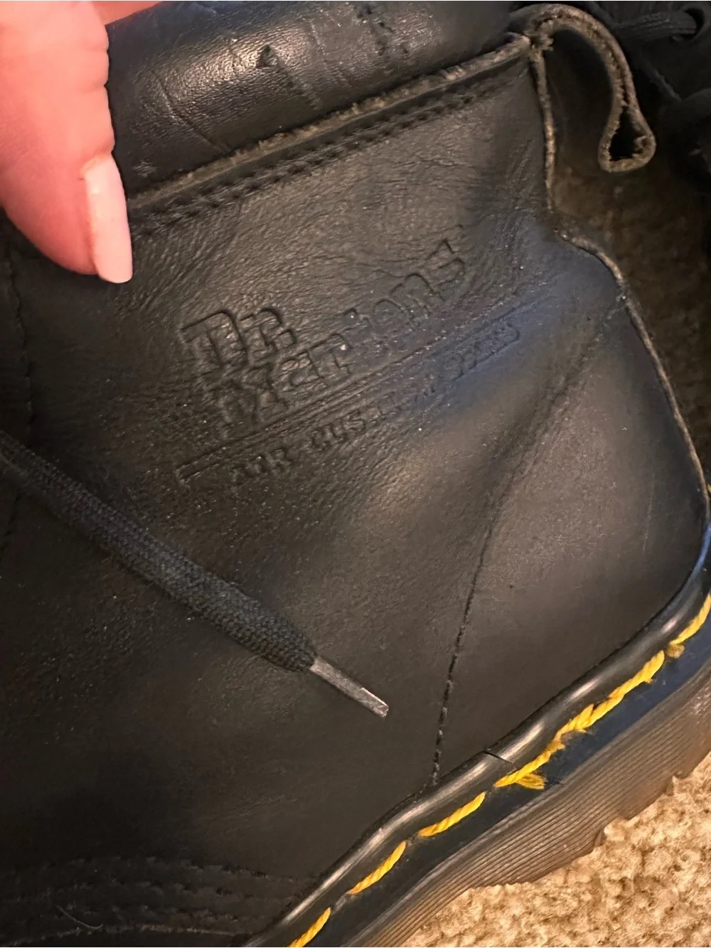 Rare Dr Martens Vintage 939 Ben Boot Black Greasy Leather England UK 6 US 7M 8W